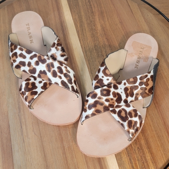 Trask Sandi Leopard Print Calf Hair Leather Size 8 - Picture 11 of 17